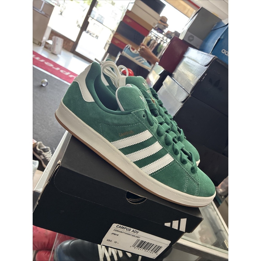 adidas Campus Adv Mens Green Sneakers Athletic Shoes JP6018 SZ 10.5 New DS